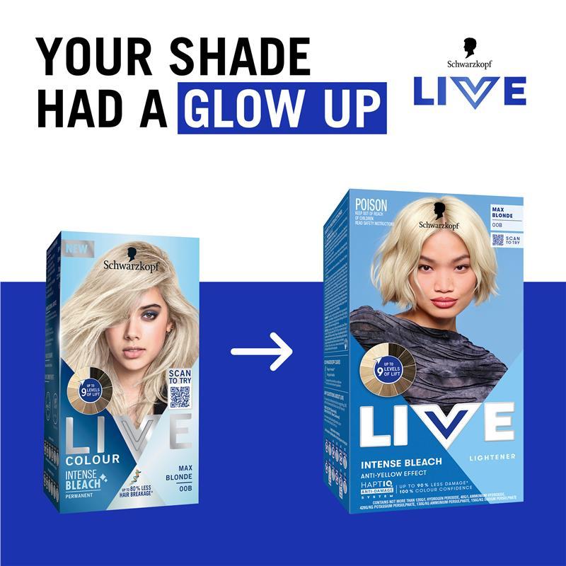 Schwarzkopf Live Colour Permanent Intense Bleach Max Blonde 00B