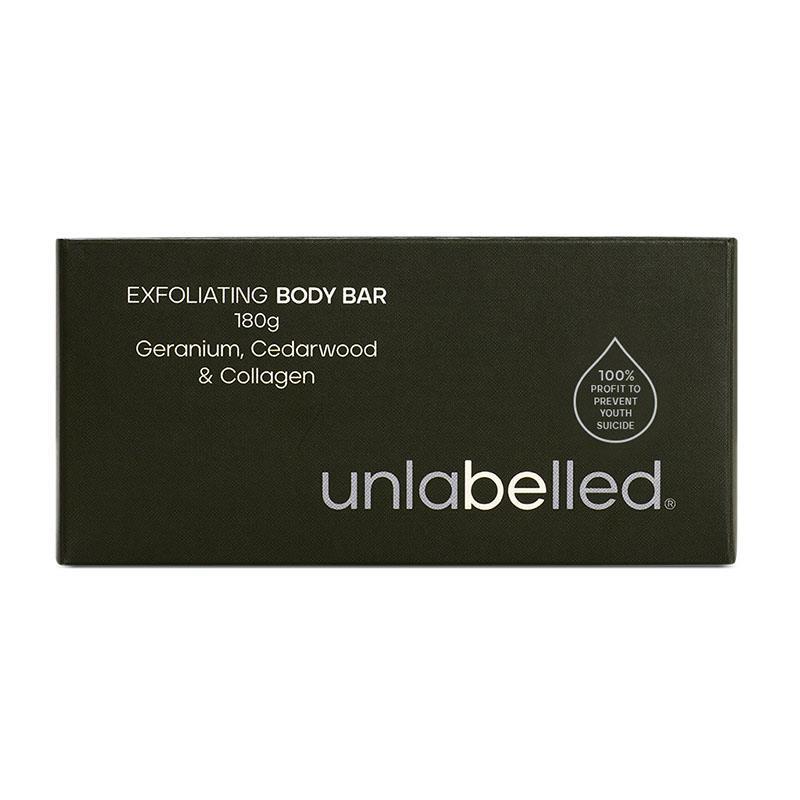 Unlabelled Exfoliating Body Bar Geranium Cedarwood & Collagen 180g