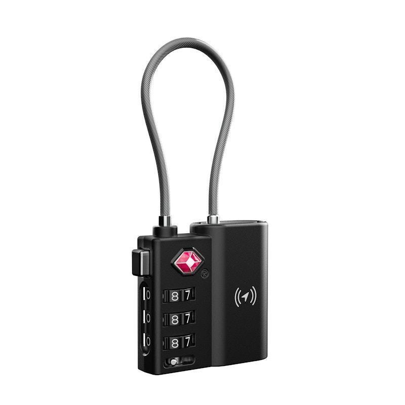 Laser TSA Lock Smart Tag with Rechargeable Battery Black 1 Piece