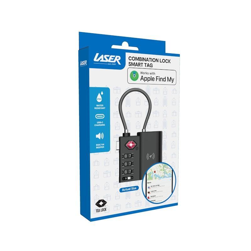 Laser TSA Lock Smart Tag with Rechargeable Battery Black 1 Piece
