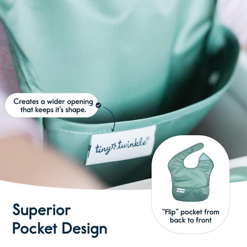 Tiny Twinkle - Mess-proof Easy Bib - Solid Boy Set of 3