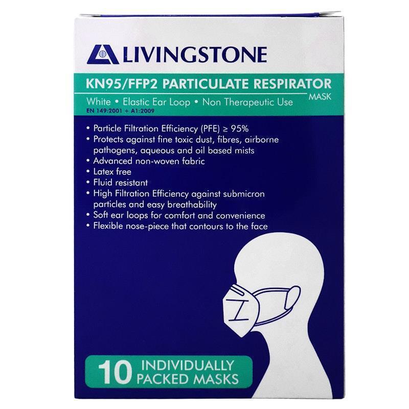 Livingstone KN95 FFP2 Face Mask Respirator Level3 10 Pieces/Box