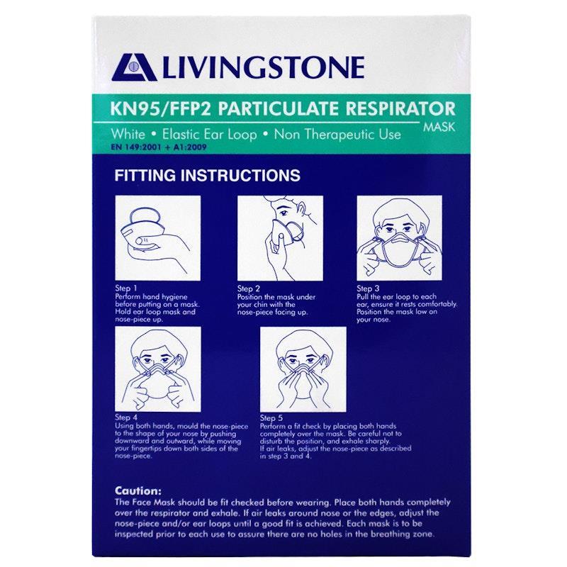 Livingstone KN95 FFP2 Face Mask Respirator Level3 10 Pieces/Box