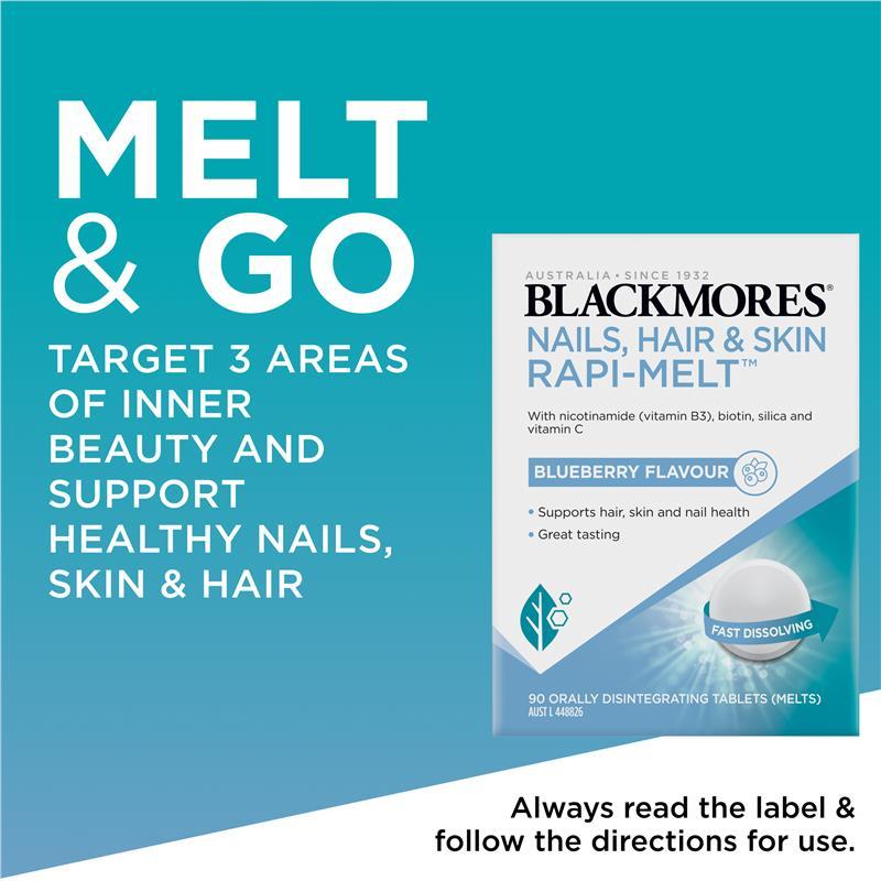 Blackmores Nails Hair+Skin Melt 90 Tablets