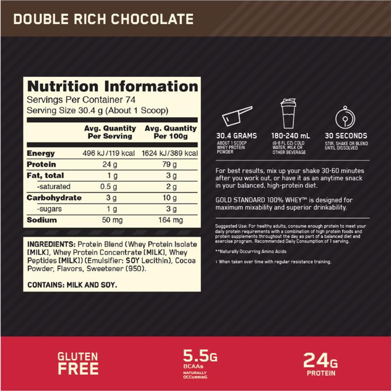 Buy Optimum Nutrition Gold Standard 100% Whey Double Rich Chocolate 2 ...