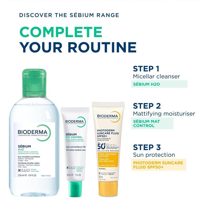 Bioderma Sebium H2O Micellar Water Cleanser For Oily Skin 250ml