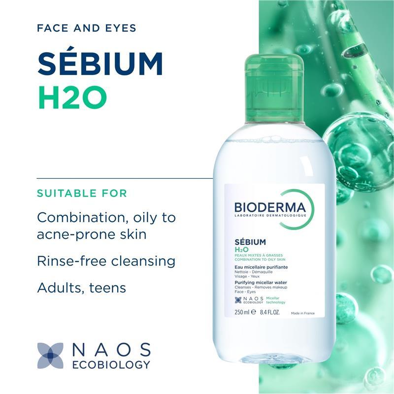 Bioderma Sebium H2O Micellar Water Cleanser For Oily Skin 250ml