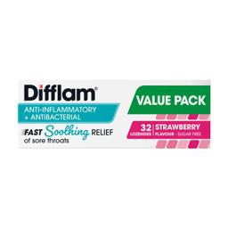Buy Difflam Dual Action Strawberry 32 Lozenges online at Chemist Warehouse