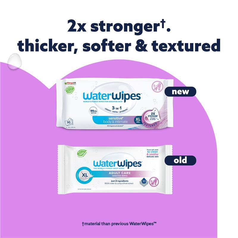 WaterWipes Adult Care Sensitive Intimate Wipes 30 pack