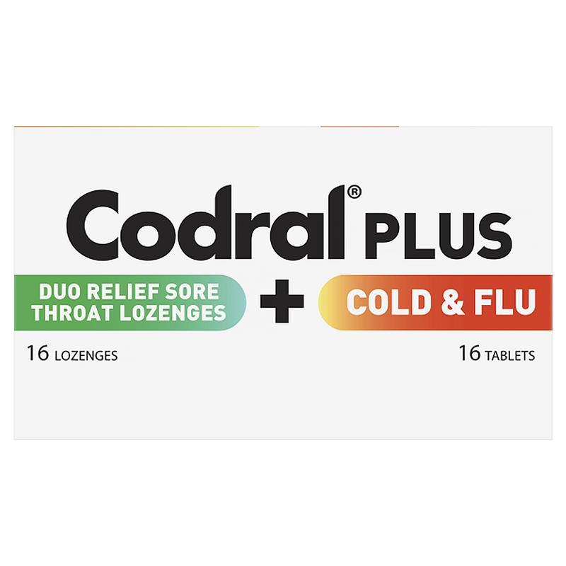 Codral Plus Cold & Flu 16 Tablets + Sore Throat 16 Lozenges