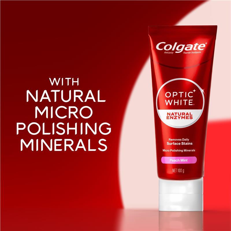 Colgate Toothpaste Optic White Natural Enzymes Peach Mint 100g