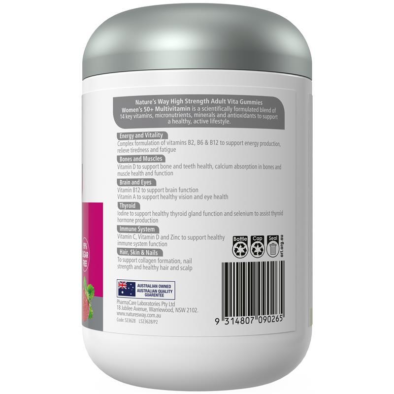 Nature's Way Adult Vita Gummies High Strength Women's 50+ 120 Gummies Exclusive Size