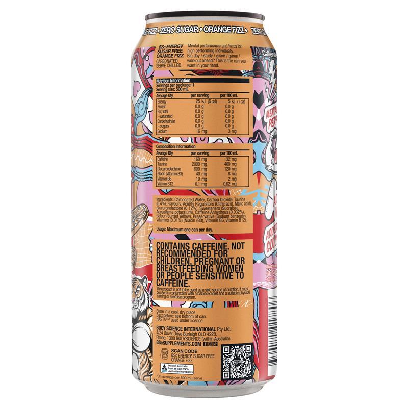 BSc Energy Drink Orange Fizz 500ml