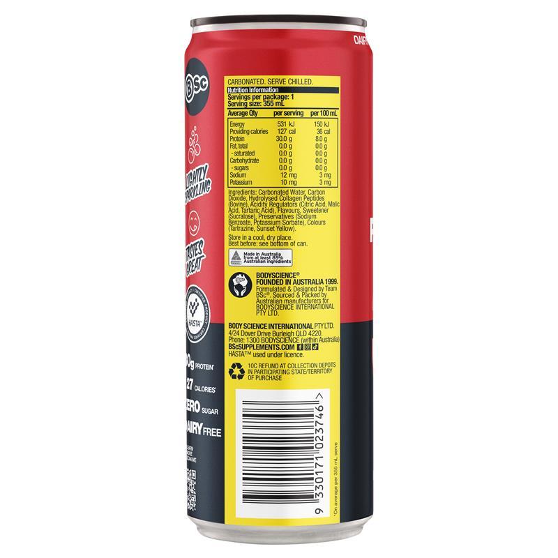 BSc Protein Water Can Lemon Soda 355ml