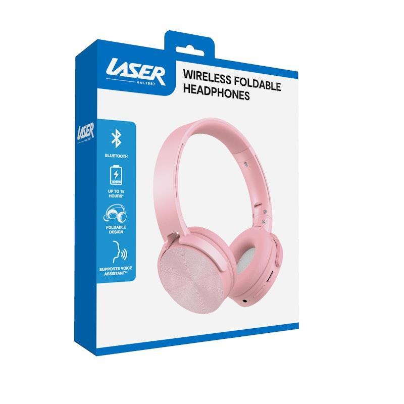 Laser Wireless Foldable Headphones Pink
