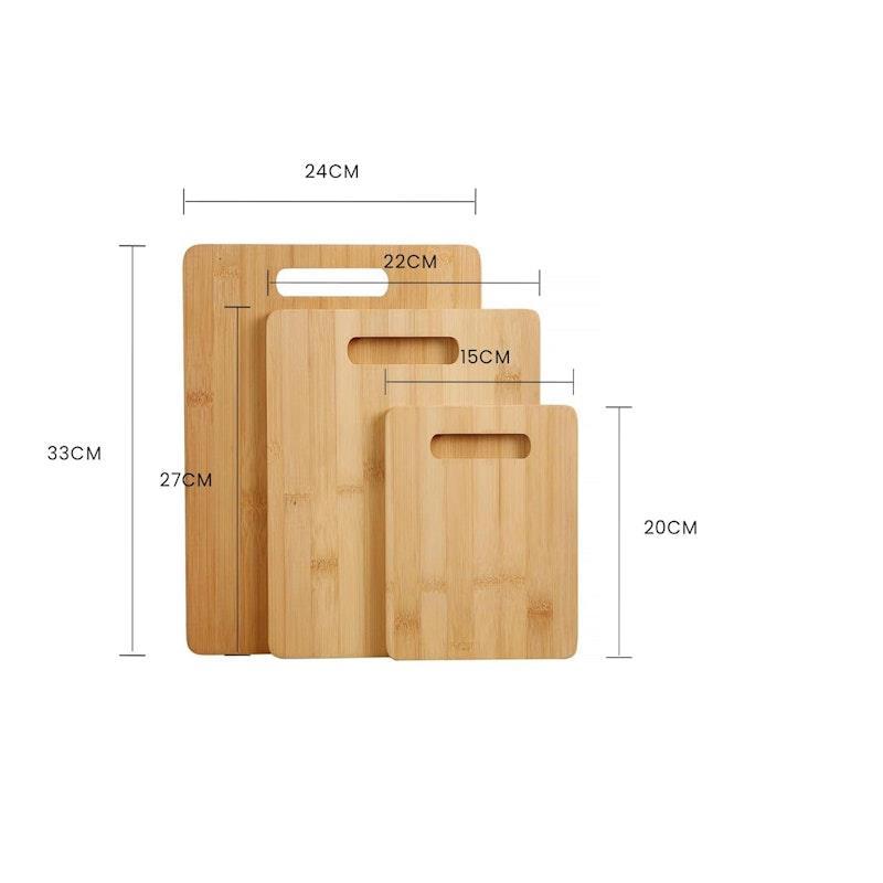 Living Today 3 Piece Bamboo Chopping Board Set for Cutting Serving Cheese Bundle