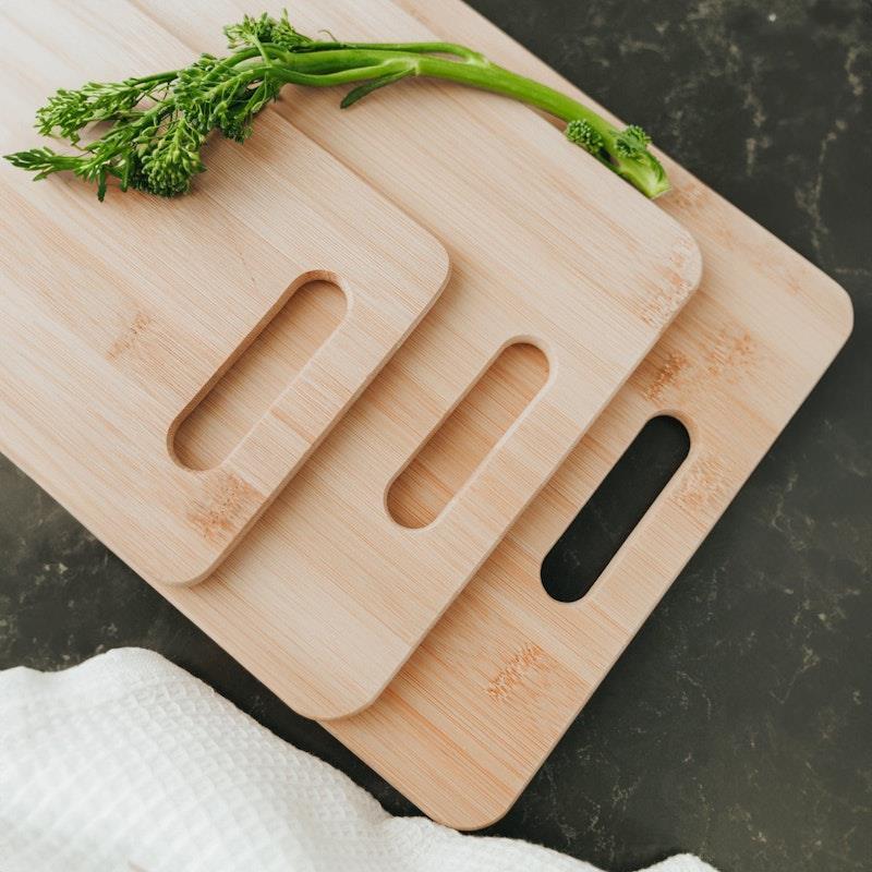 Living Today 3 Piece Bamboo Chopping Board Set for Cutting Serving Cheese Bundle