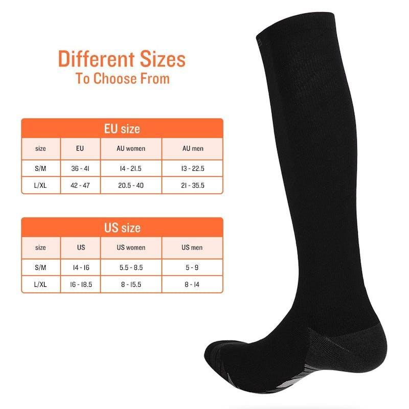Living Today 2 Pack Unisex Miracle Compression Support Socks – Large/XL Bundle