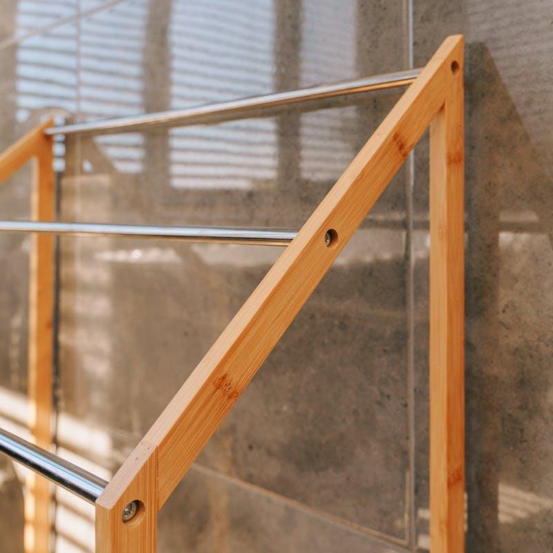 Clevinger Bamboo Towel Holder with 3 Rails & Shelf 85cm 1Unit