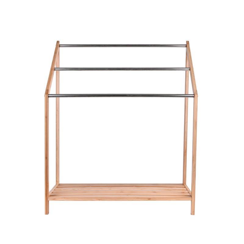 Clevinger Bamboo Towel Holder with 3 Rails & Shelf 85cm 1Unit