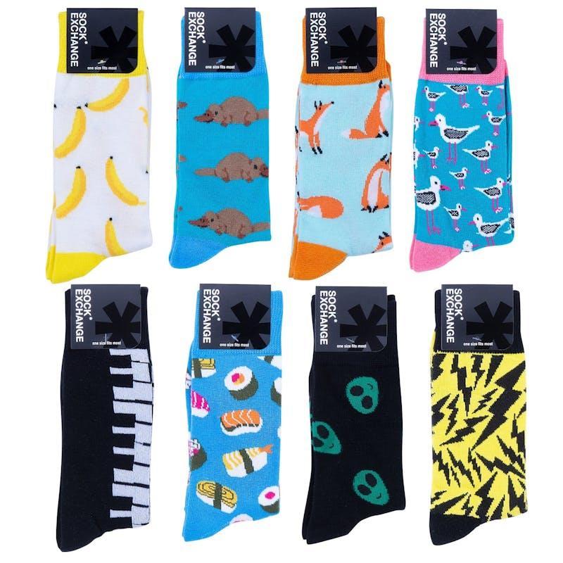 Sock Exchange 240 Pack Novelty Socks Colourful Assorted Designs Gift Collection Bundle