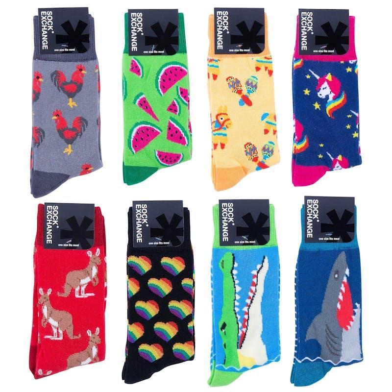 Sock Exchange 240 Pack Novelty Socks Colourful Assorted Designs Gift Collection Bundle