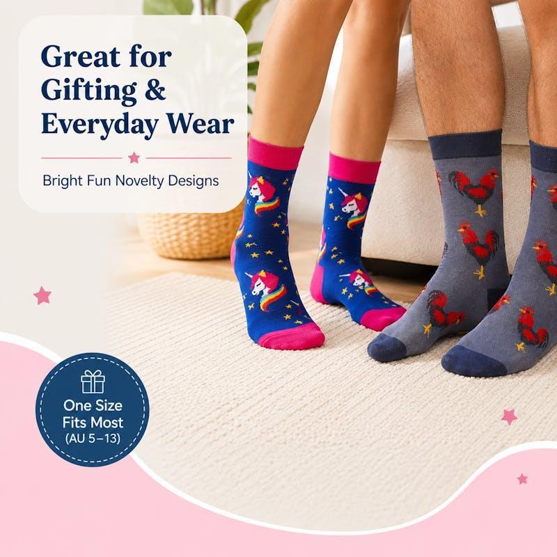 Sock Exchange 240 Pack Novelty Socks Colourful Assorted Designs Gift Collection Bundle