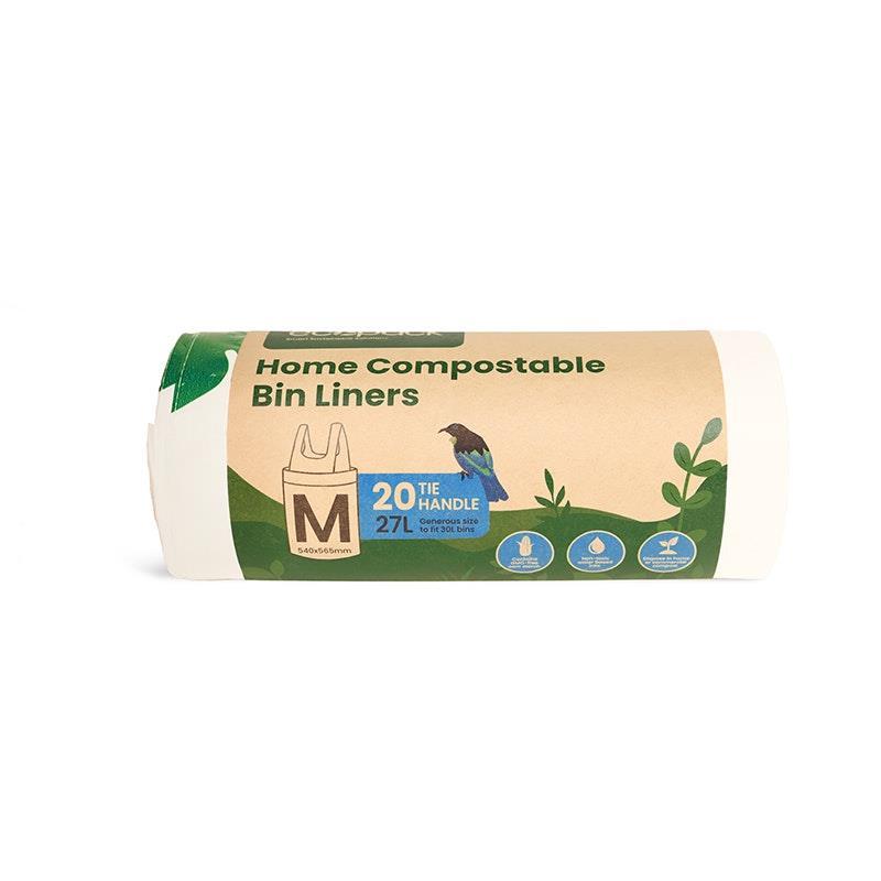 Ecopack 27L Compostable Bin Liners Bundle Medium 4 Rolls/80 Bags