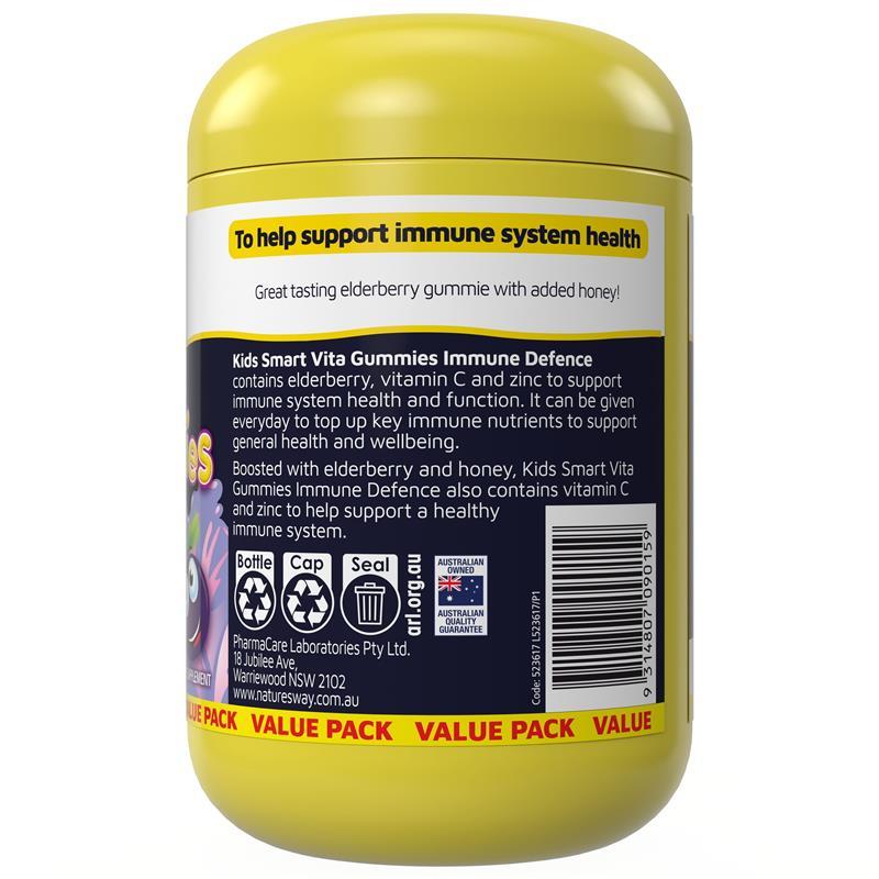 Nature's Way Kids Smart Vita Gummies Immune Defence 150 Gummies Exclusive Size