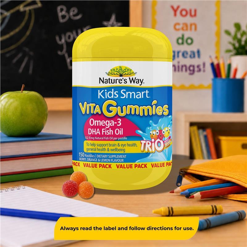 Nature's Way Kids Smart Vita Gummies Omega-3 150 Gummies Exclusive Size