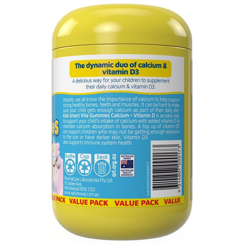 Nature's Way Kids Smart Vita Gummies Calcium + Vitamin D 150 Gummies Exclusive Size