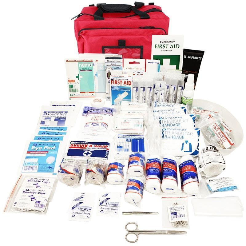 Livingstone Sports First Aid Kit Extra Large Complete Set In Heavy Duty Red Bag Bundle