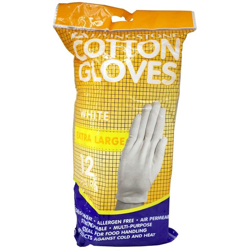 Livingstone Cotton Gloves Extra Large 12 Pairs/Bag