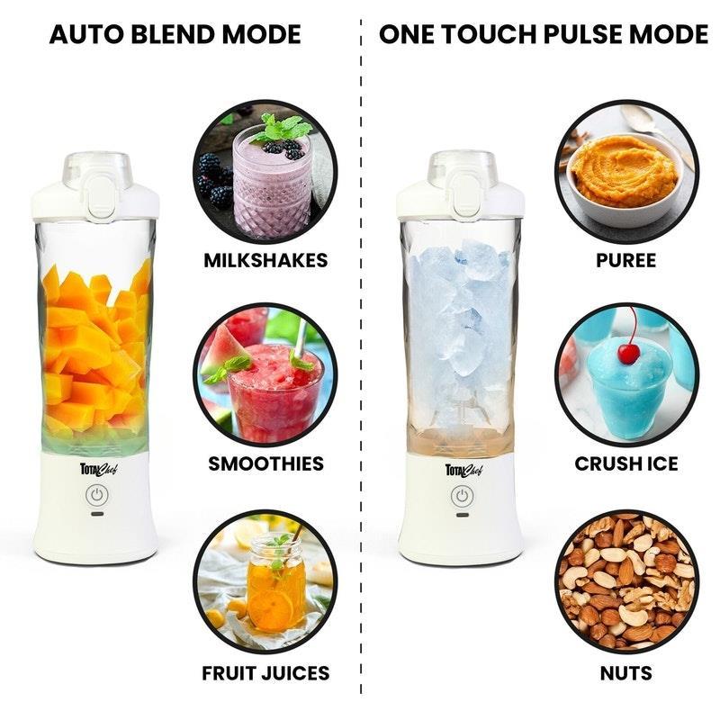 Total Chef Portable Blender, 600 mL White