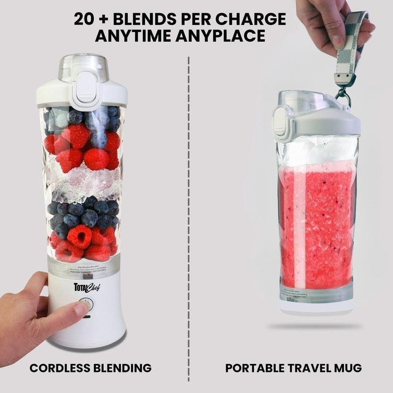 Total Chef Portable Blender, 600 mL White