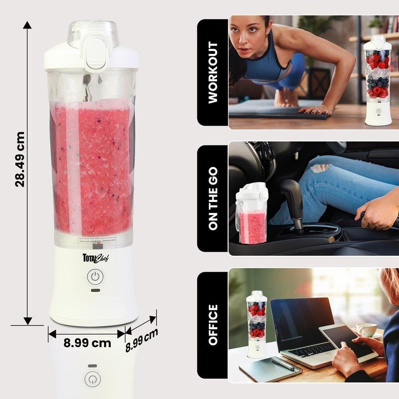 Total Chef Portable Blender, 600 mL White