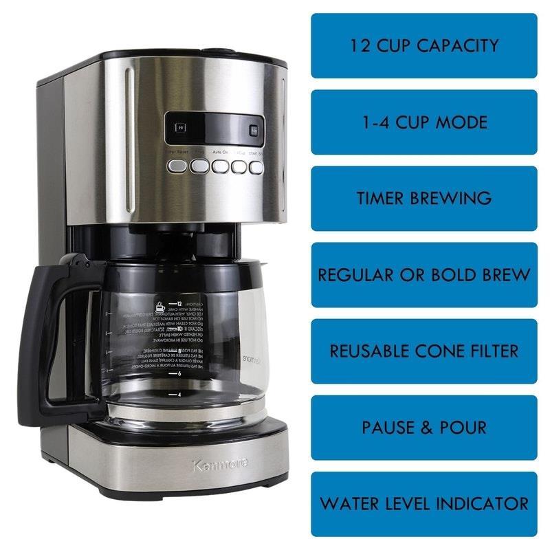Kenmore 12-Cup Drip Coffee Machine Black