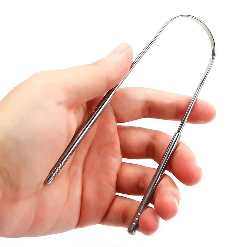 Caremax 3 Pieces Stainless Steel Tongue Scraper with Case Pack