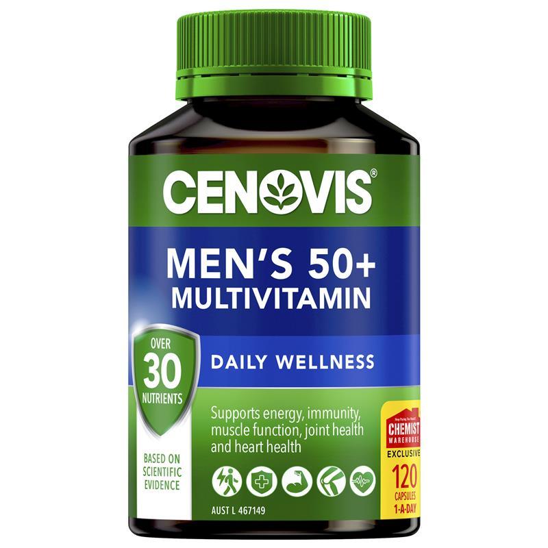 Cenovis Men's 50+ Multivitamin 120 Capsules Exclusive Size