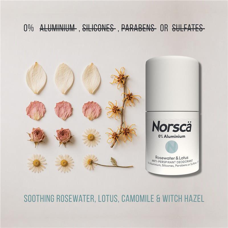 Norsca Aluminium Free Rosewater and Lotus Roll On 50ml