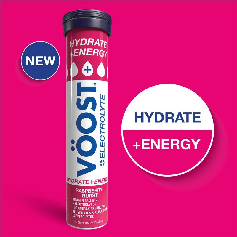 Voost Hydrate + Energy Raspberry Burst Effervescent Tablets 12 Pack