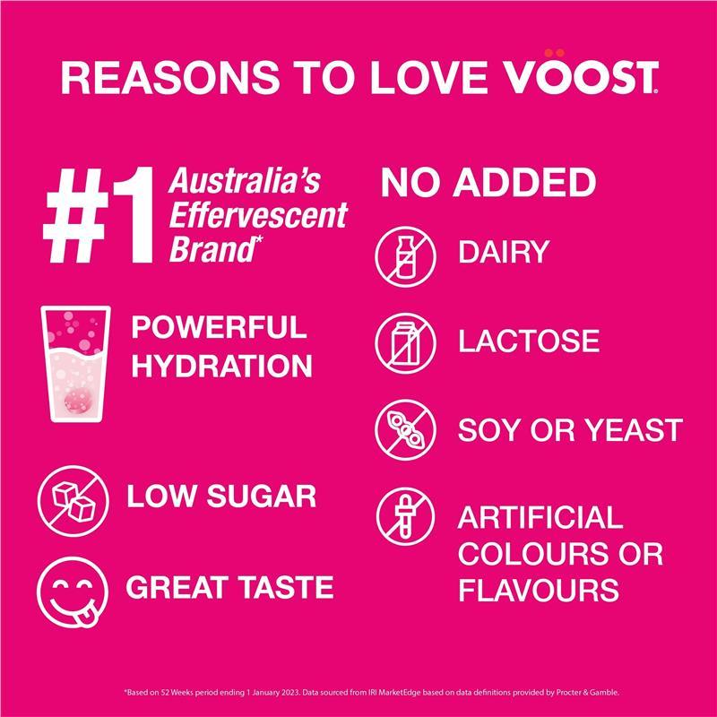 Voost Hydrate + Energy Raspberry Burst Effervescent Tablets 12 Pack
