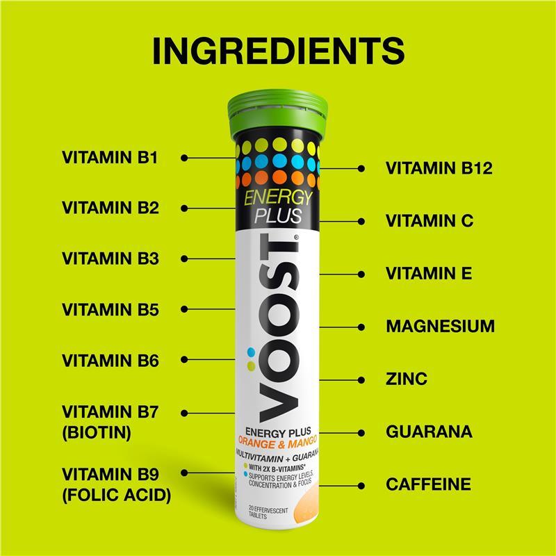 Voost Energy Plus Orange & Mango Effervescent 60 Pack Exclusive Size
