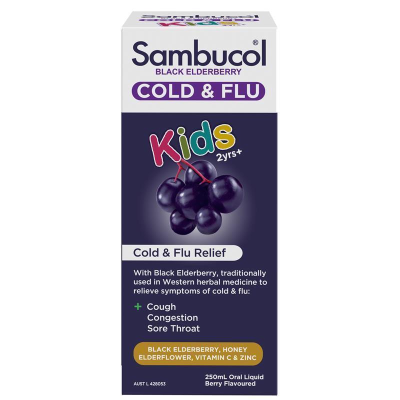 Sambucol Kids Cold & Flu Liquid 250ml Exclusive Size