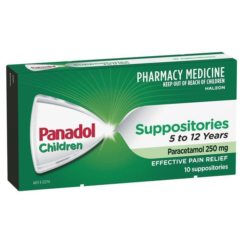 Panadol 250mg 5-12 Years 10 Suppositories