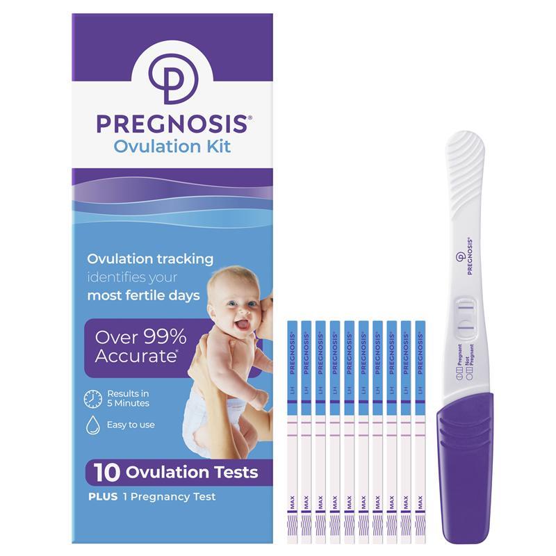 Pregnosis Ovulation Kit 10 Pack + 1 Pregnancy Test