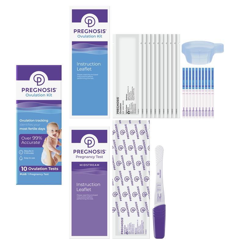 Pregnosis Ovulation Kit 10 Pack + 1 Pregnancy Test