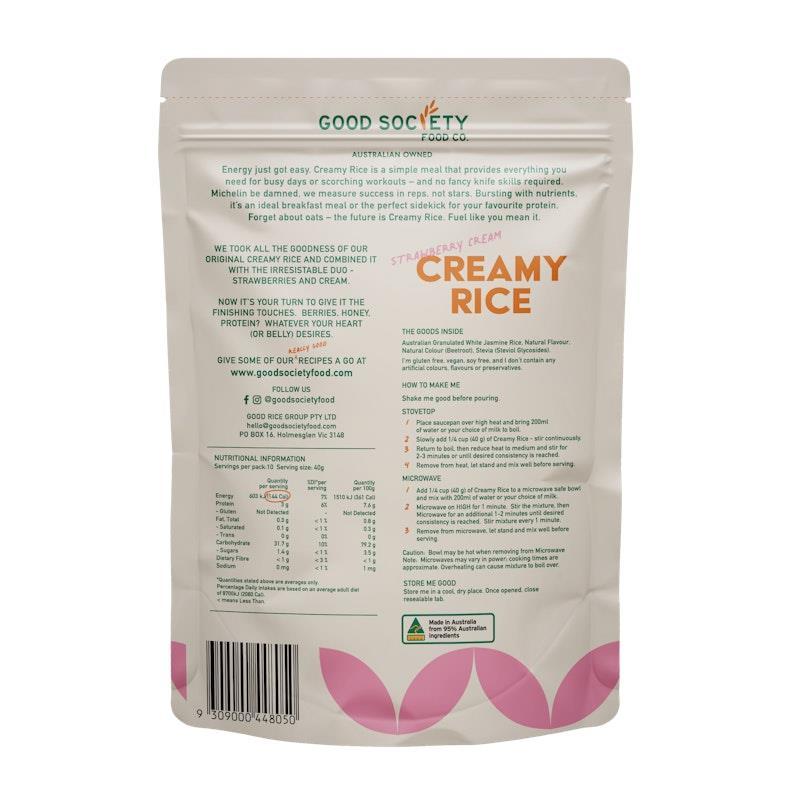 Good Society Food Co. Cream Creamy Rice - Strawberry Cream 400g