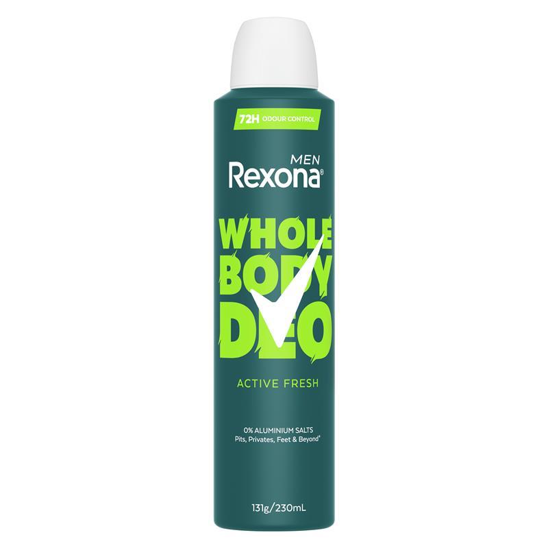 Rexona Men Whole Body Deodorant Aerosol Active Fresh 230ml