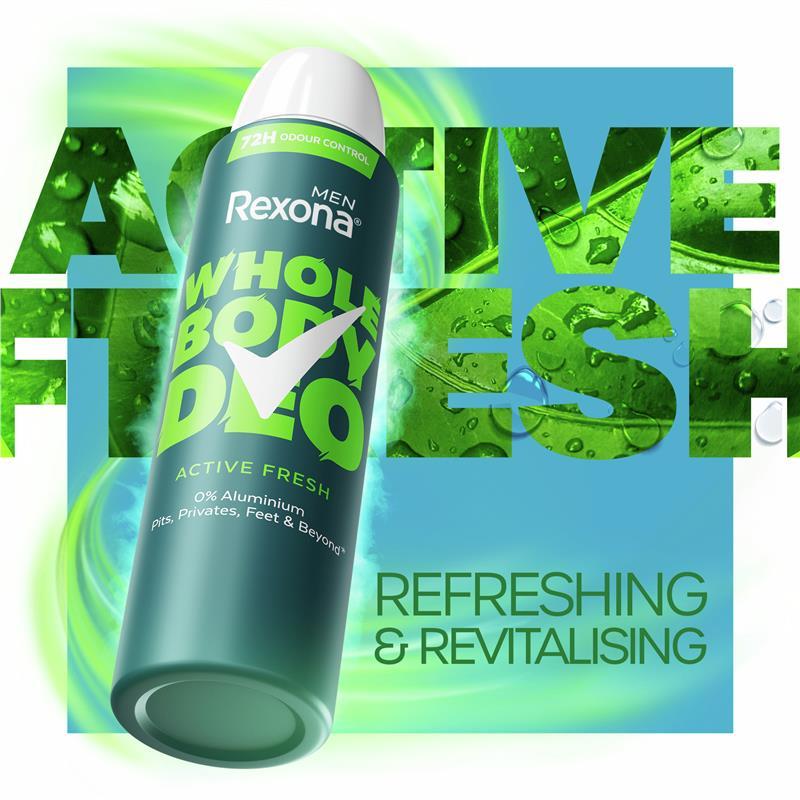 Rexona Men Whole Body Deodorant Aerosol Active Fresh 230ml